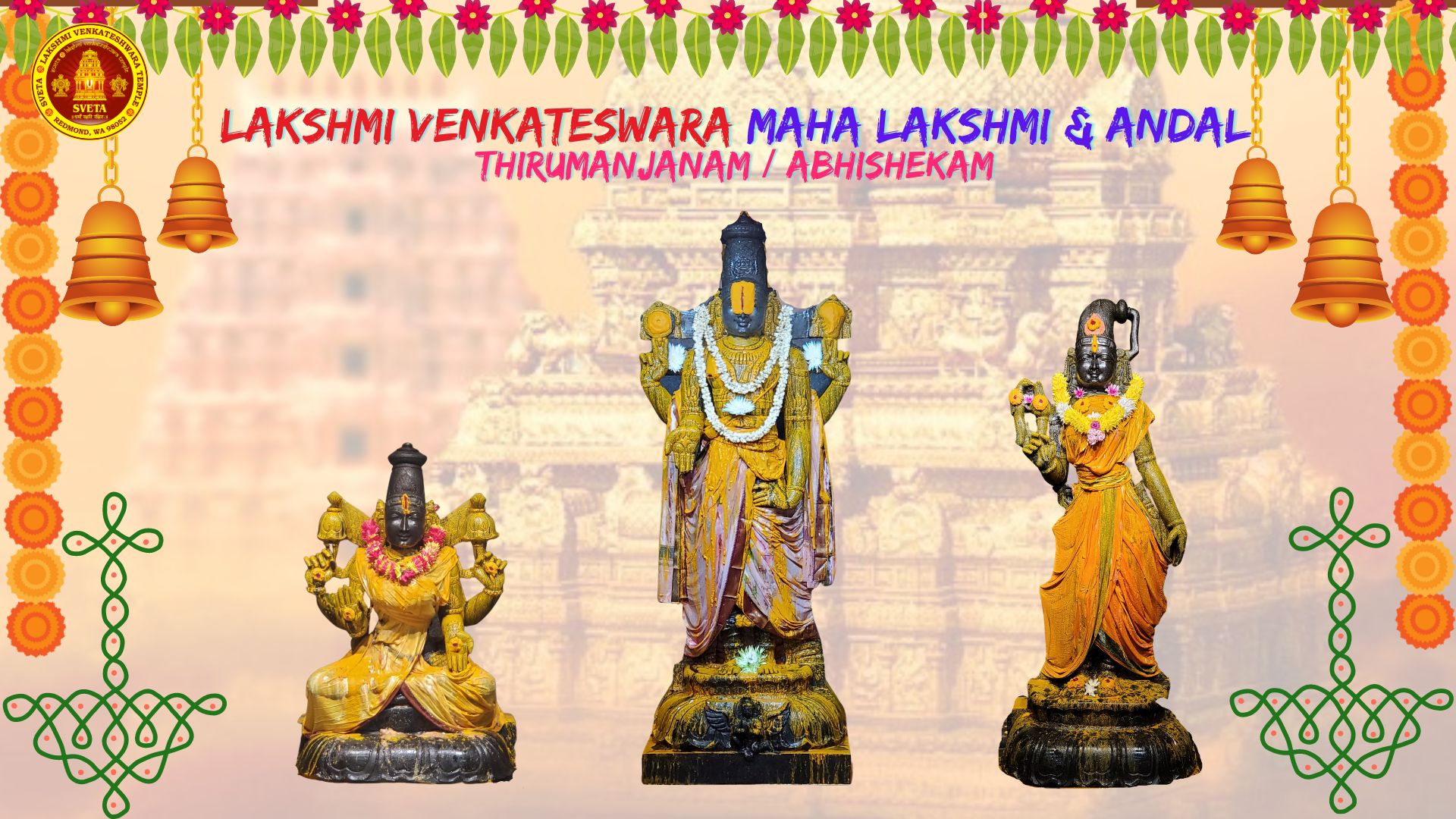 Lakshmi Venkateswara, Maha Lakshmi & Andal Abhishekam/Tirumanjanam - Home